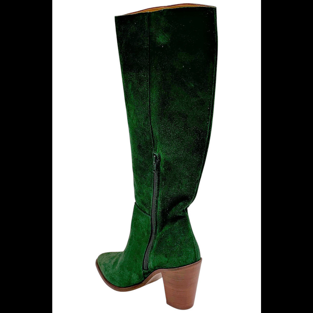 INTENTIONALLY BLANK Women's Suede Tall Medium Calf Boot Debbie Forest - Medium - Picture 3 of 3